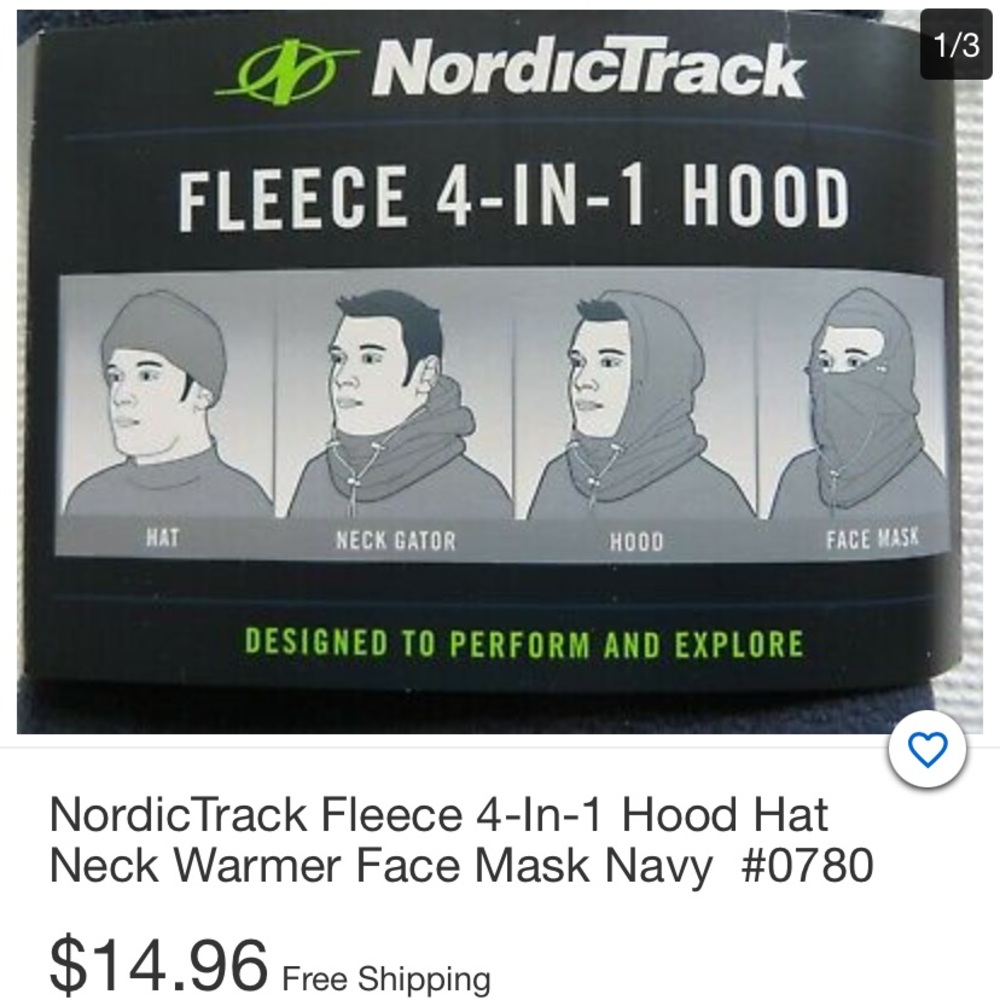 Like New Nordic Track Fleece 4 In 1 Portable Hood